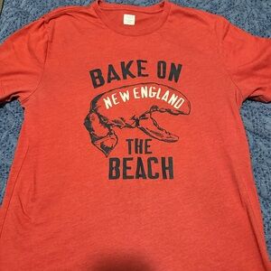 J. Crew Red New England Beach Tee